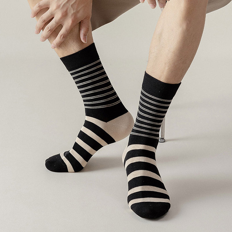 4 Pairs Autumn & Winter Striped Men's socks