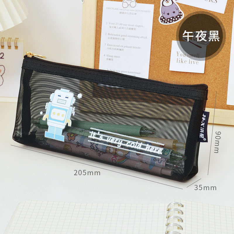 Korean Transparent Mesh Stationery Pouch