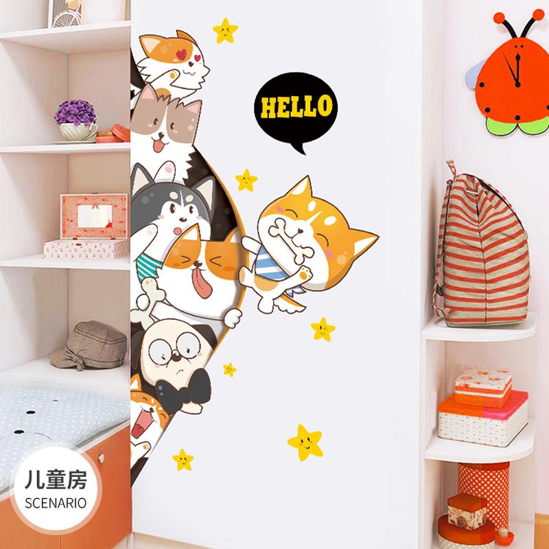 Hello Cats and Pet Animals Wall and Door Stickers For Kids