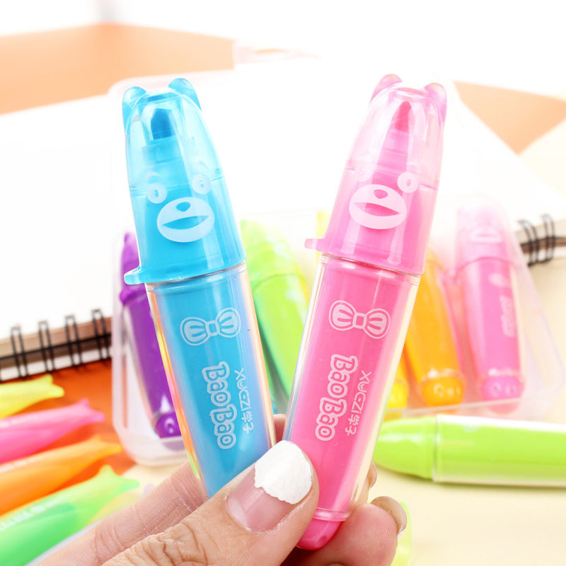 6 Mini Bear Baobao Color Highlighter