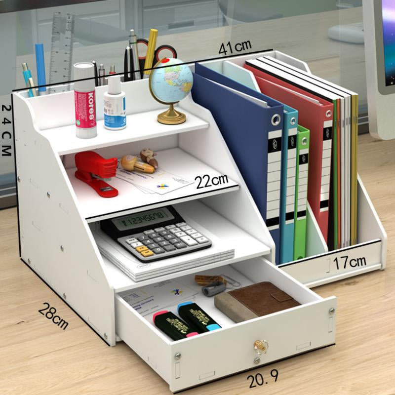 Multi-Layer Table Organizer Storage Box with Drawer