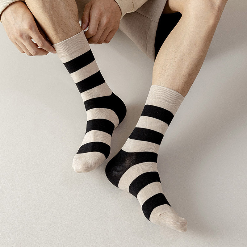 4 Pairs Autumn & Winter Striped Men's socks