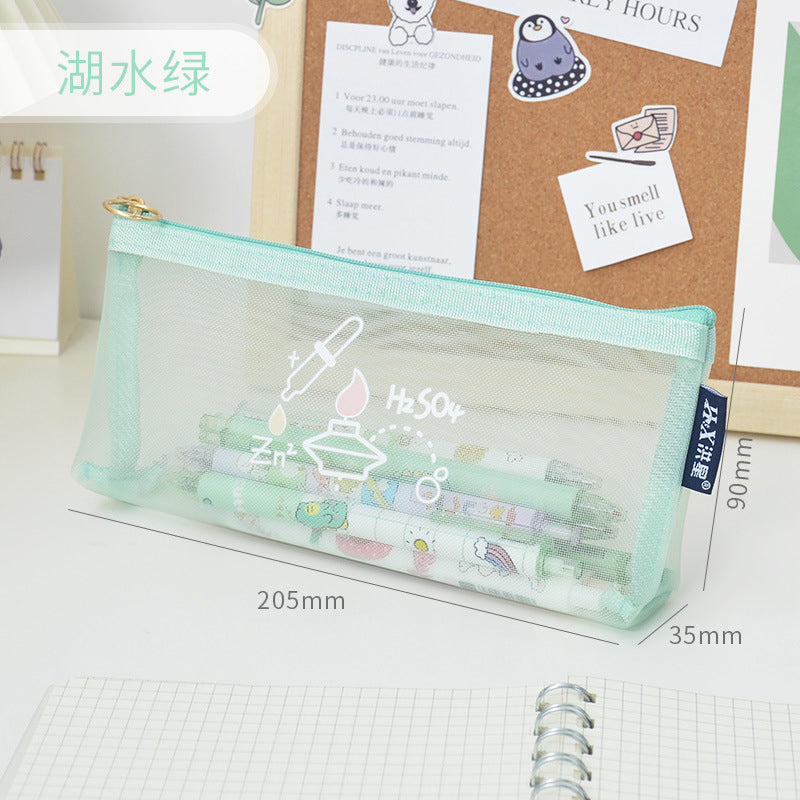 Korean Transparent Mesh Stationery Pouch