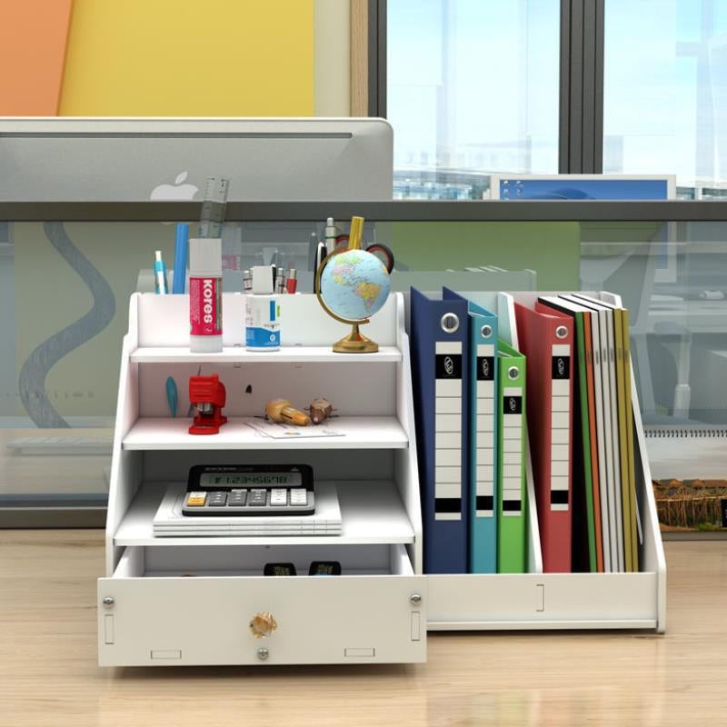 Multi-Layer Table Organizer Storage Box with Drawer