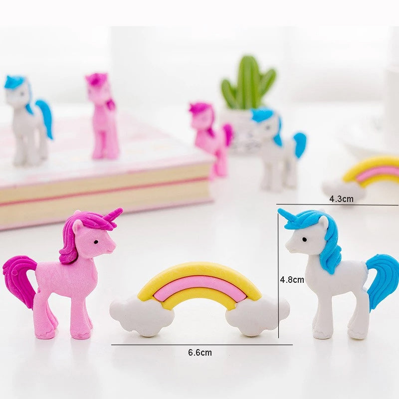 Novel Kawaii Pony unicorn Eraser Set