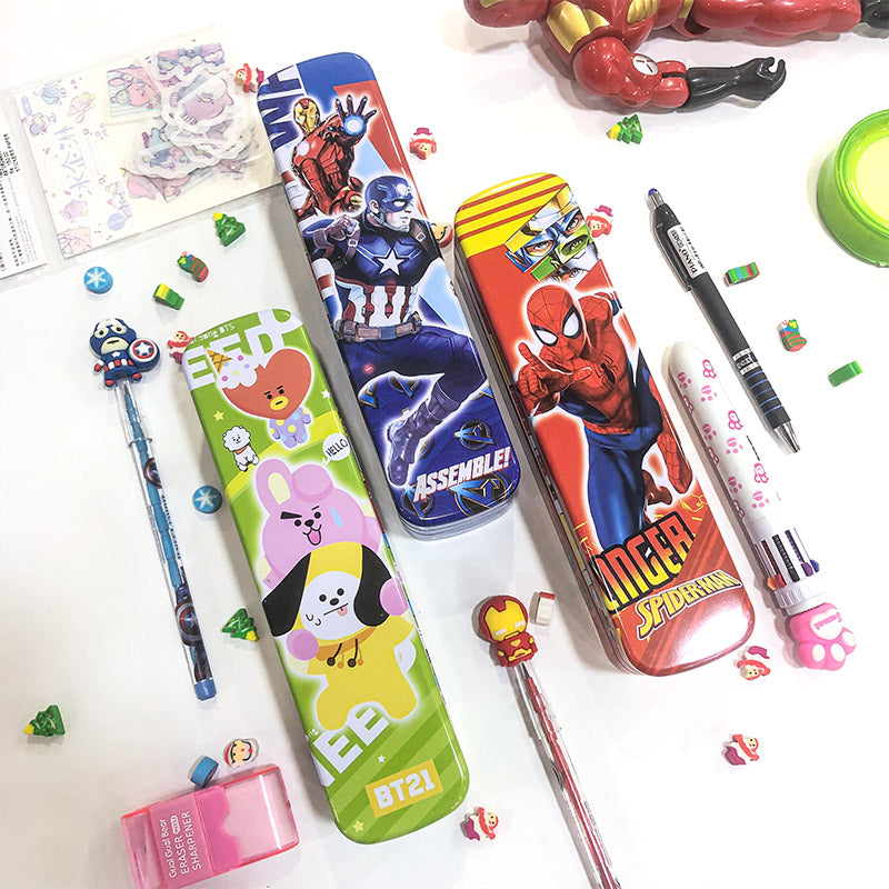 Bus Cartoon Art Metal Pencil Box