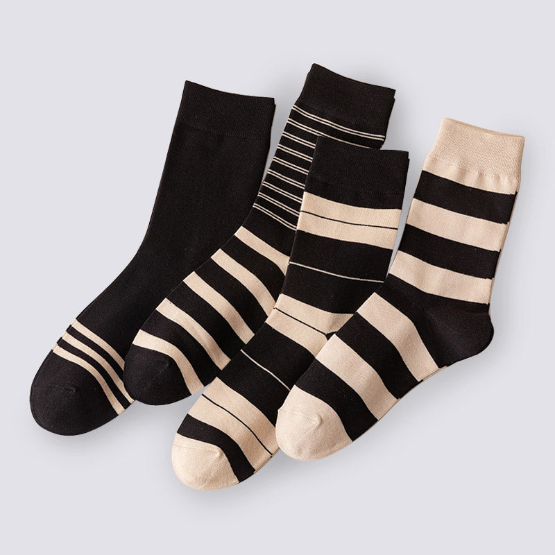 4 Pairs Autumn & Winter Striped Men's socks