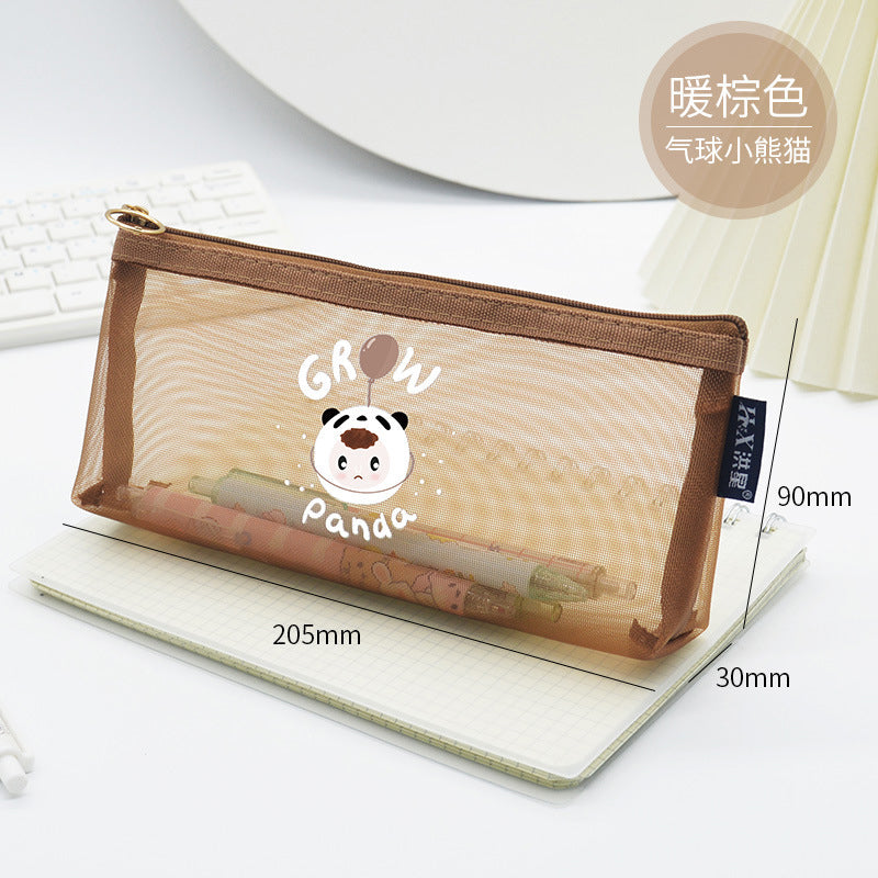 Korean Transparent Mesh Stationery Pouch