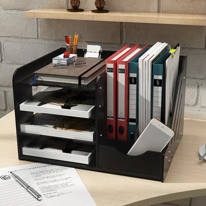 10 Compartment Desk Organizer Multi-layer Folder Storage Box