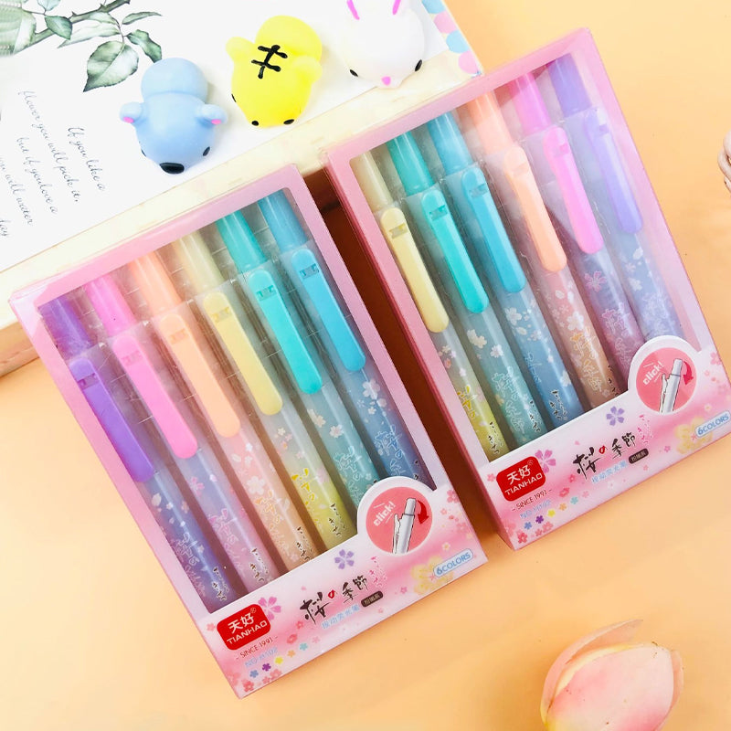 6 Colors Kawaii South Korea Fluorescent Highlighters