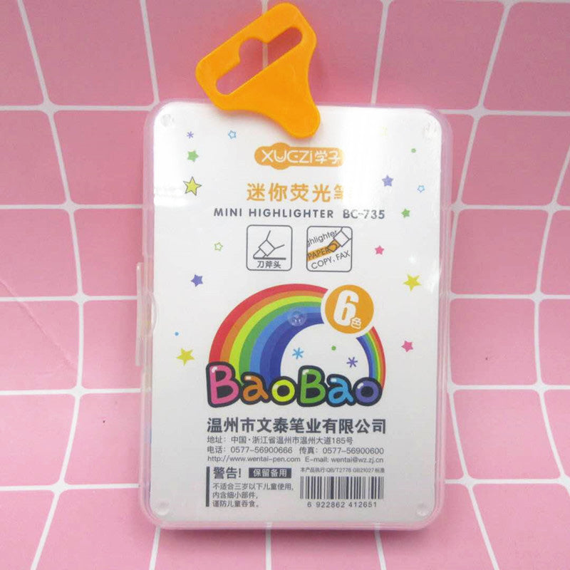 6 Mini Bear Baobao Color Highlighter