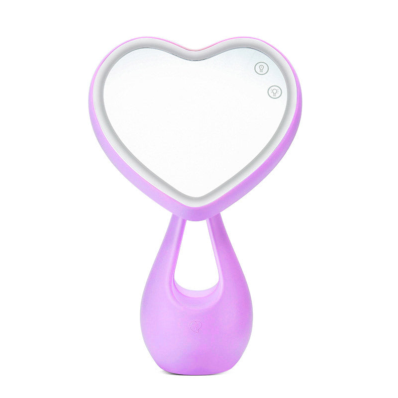 Rechargeable Heart-Shaped Mirror Table Lamp