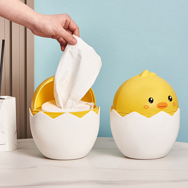 Japanese Broken-Egg Shell Table Top Trash Can