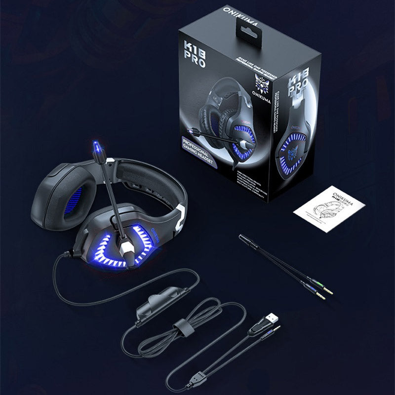 ONIKUMA K1B Pro Wired Blue Gaming Headphones