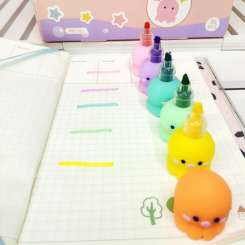 Colorful Octopus Shaped Stackable Highlighter