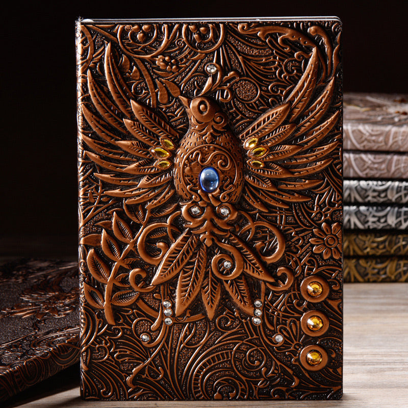 Phoenix 3D Embossed Faux Leather Cover Notebook