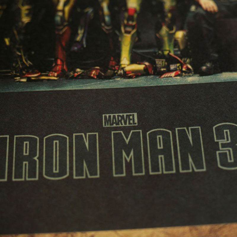 Iron Man All Suit Kraft Paper Retro Poster