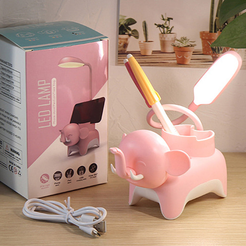 3 in 1 LED Cartoon Storage Pen Holder Desk Lamp