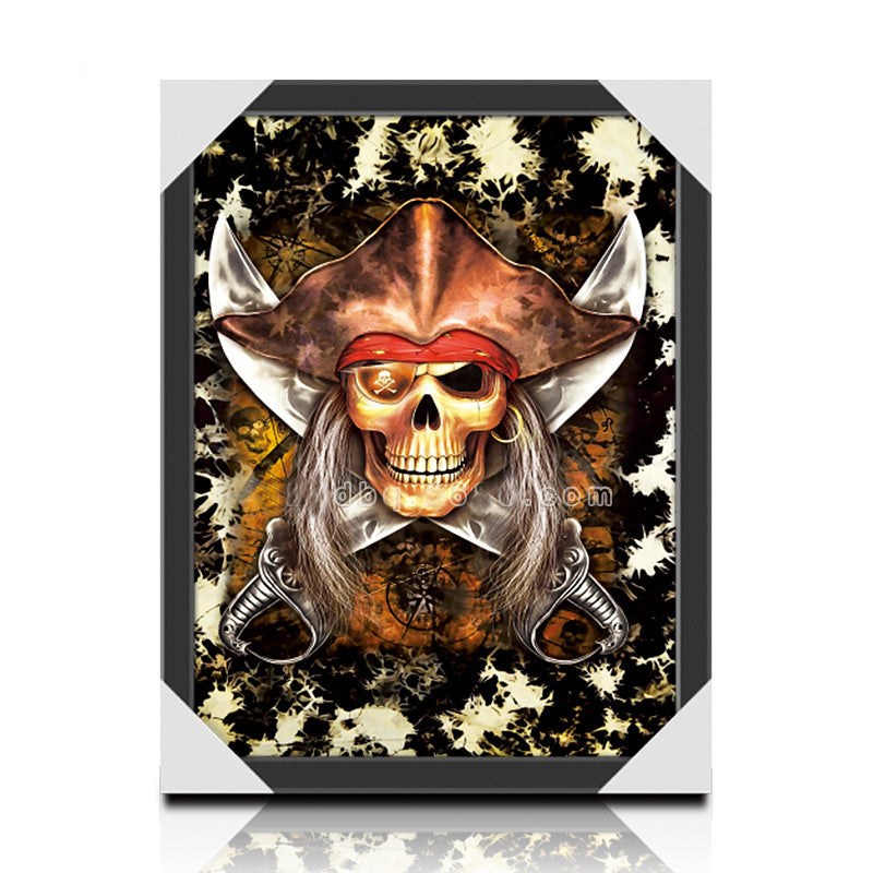 Thee Dimensional Pirate Skull Wall Poster