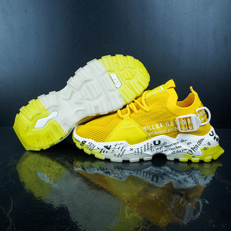 Text Sole Anti Slip Mesh Fashion Sneakers