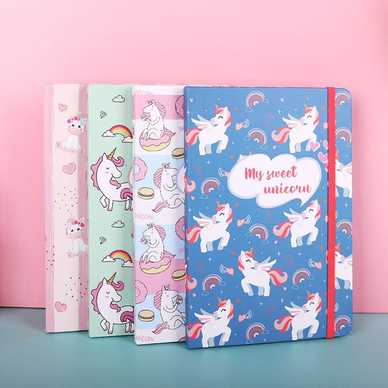 Kawaii Unicorn Pattern Blank Lined Notebook