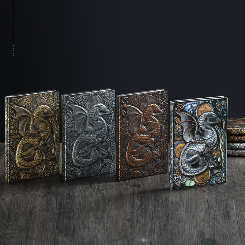Baby Dragon 3D Embossed Faux Leather Cover Notebook