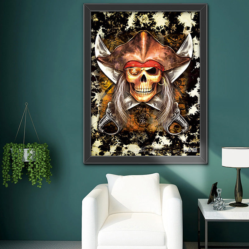 Thee Dimensional Pirate Skull Wall Poster