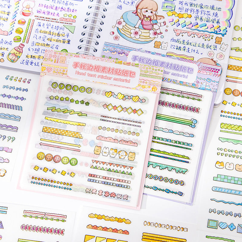 Kawaii Waterproof Border Material DIY Stickers