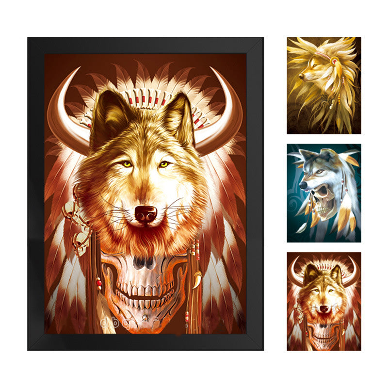 Three Dimensional Wolf Wall Decoration Painting
