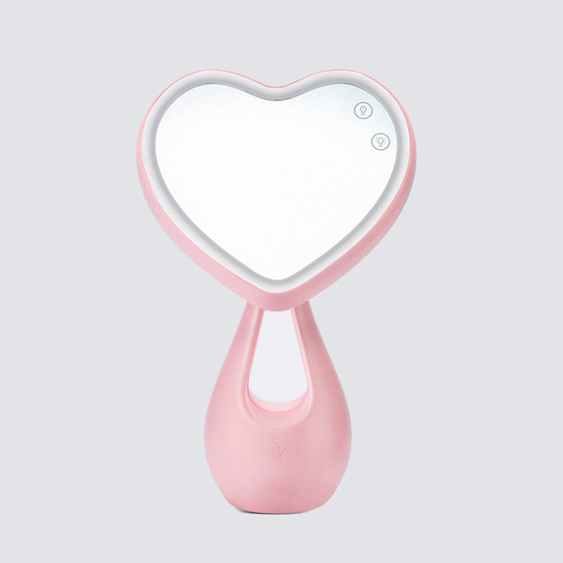 Rechargeable Heart-Shaped Mirror Table Lamp