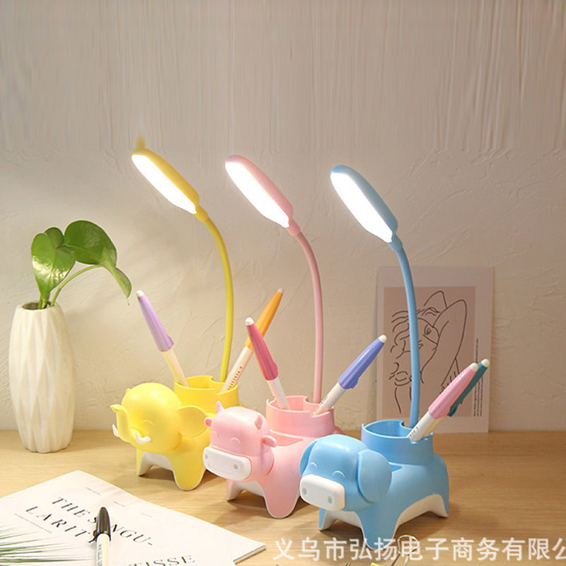 3 in 1 LED Cartoon Storage Pen Holder Desk Lamp