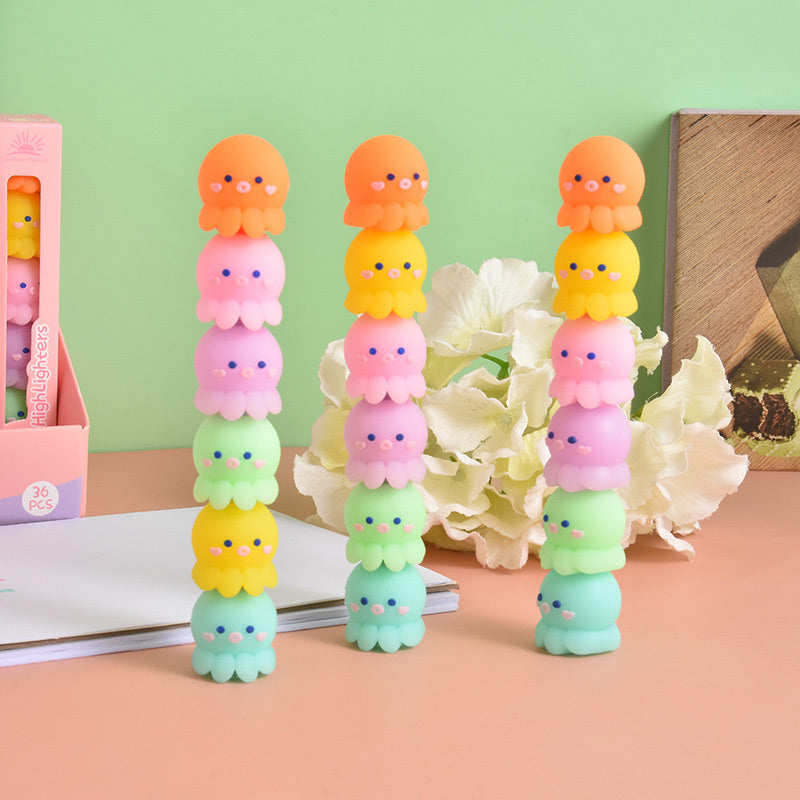 Colorful Octopus Shaped Stackable Highlighter