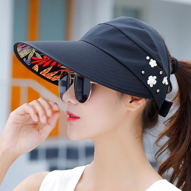 Wide Brim Sun Protective Beach Visor Hat