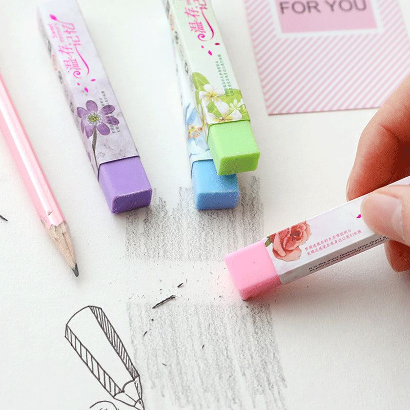 Set of 4 Sweet Memory Color Strip Eraser