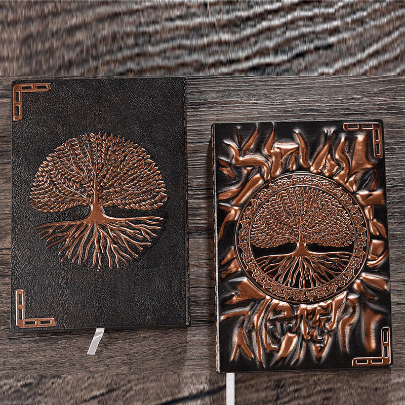 Mystery Tree 3D Embossed Faux Leather Cover Notebook