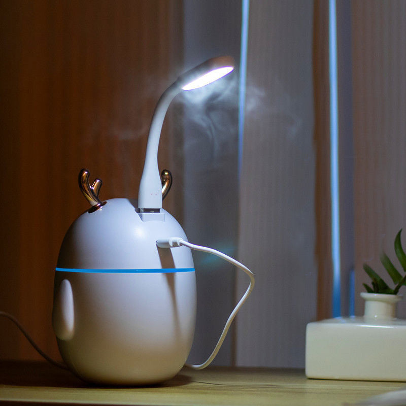 Deer Face Mini USB Humidifier Aroma With Fan and Lamp