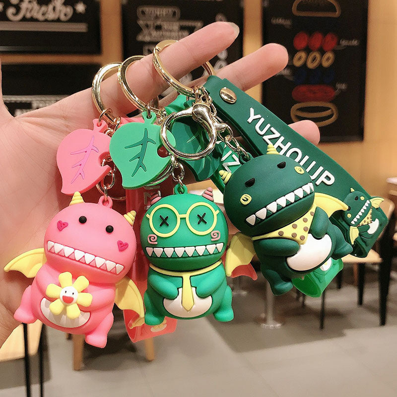 Small Dino Pendant Keychain with Strap