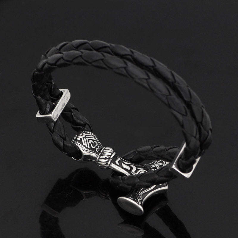 Spartan Anchor Leather Bracelet