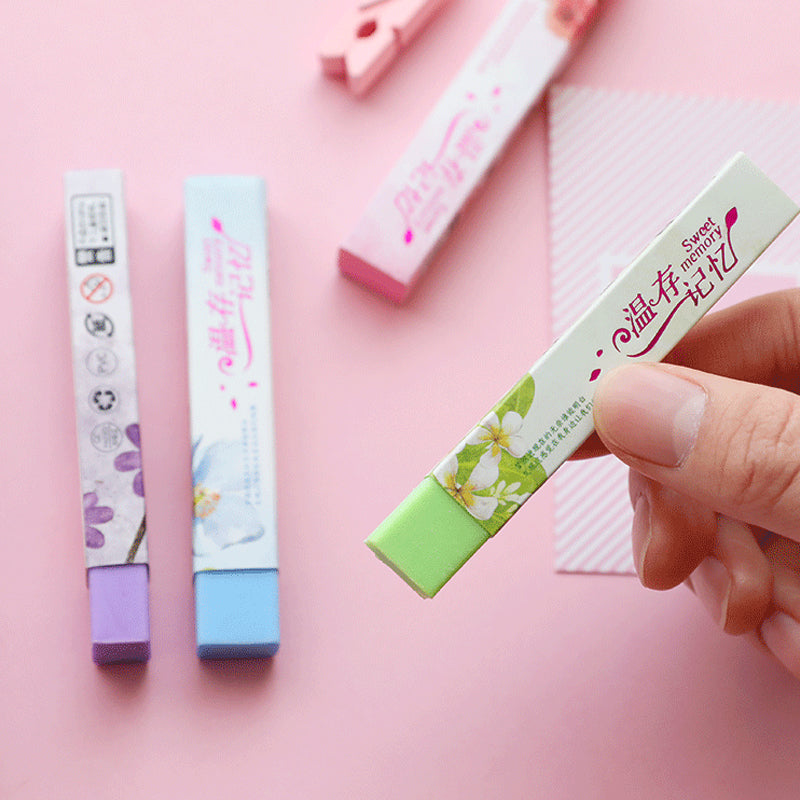 Set of 4 Sweet Memory Color Strip Eraser