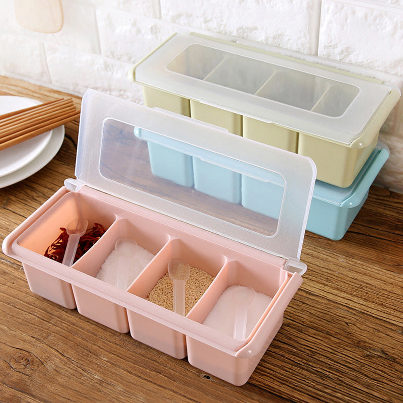 Plain Color Seasoning Jar Storage Box