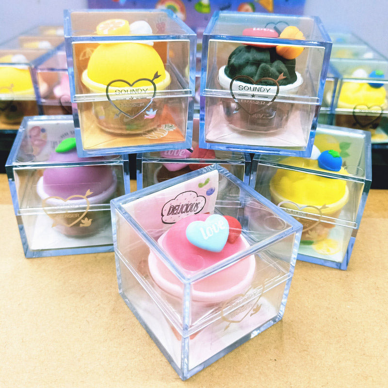 Set of 3 Ice Cream Cup Cake Eraser