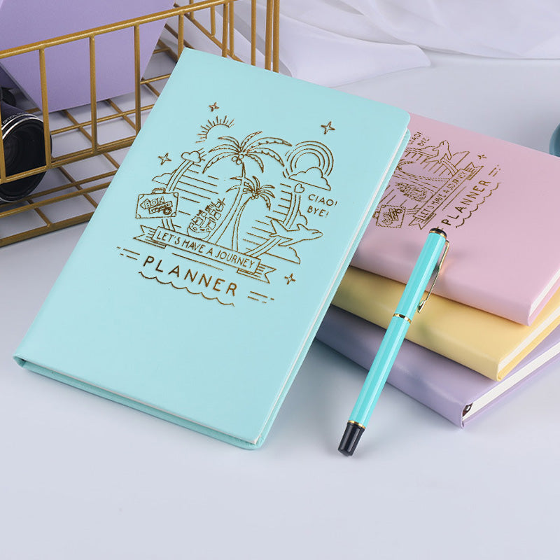 Kawaii Macaron Color B5 PU Leather Notebook