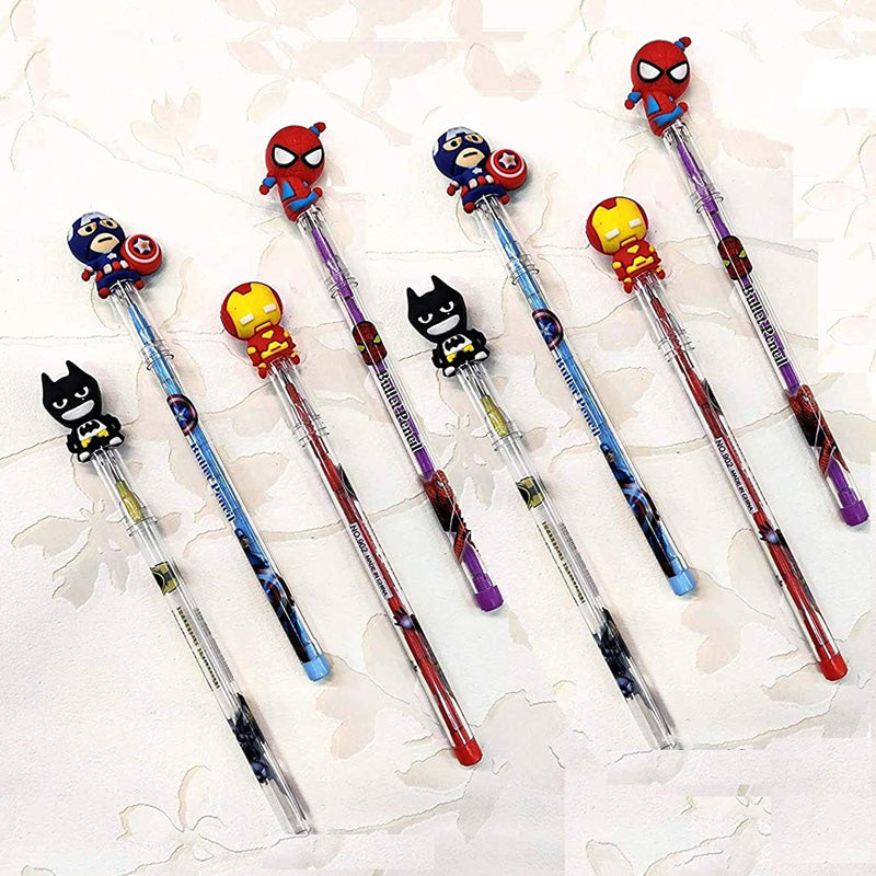 Set of 4 Kawaii Superheroes Bullet Pencil