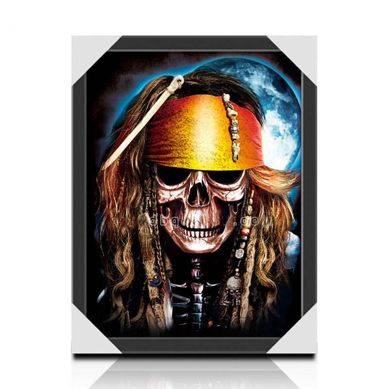 Thee Dimensional Pirate Skull Wall Poster