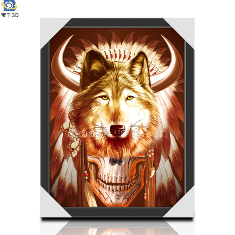 Three Dimensional Wolf Wall Decoration Painting