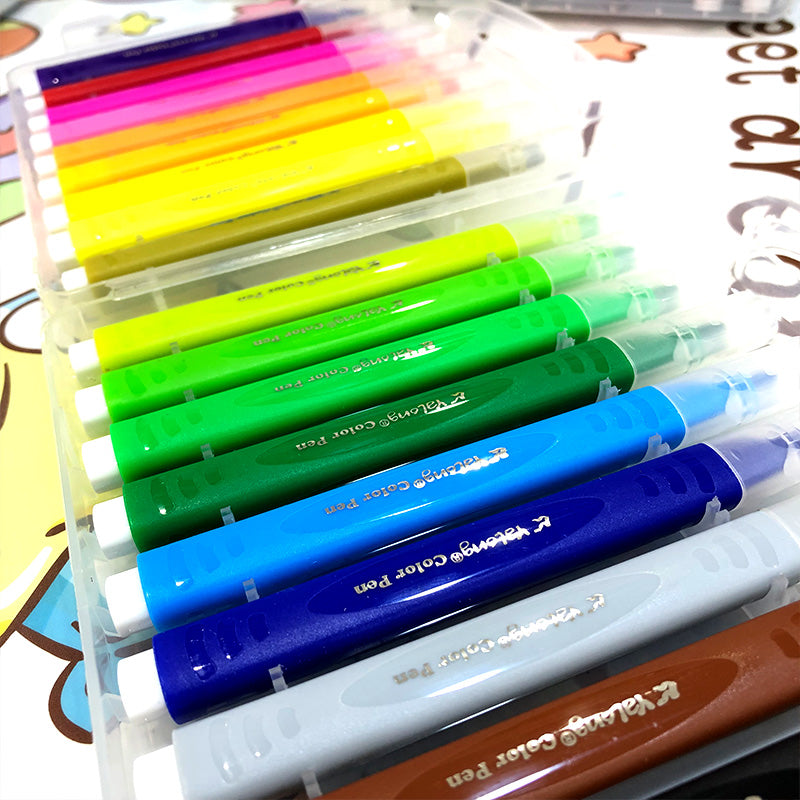 18 Color Fine Fiber Tip Water Color Marker