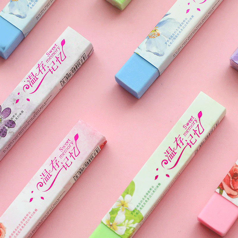 Set of 4 Sweet Memory Color Strip Eraser