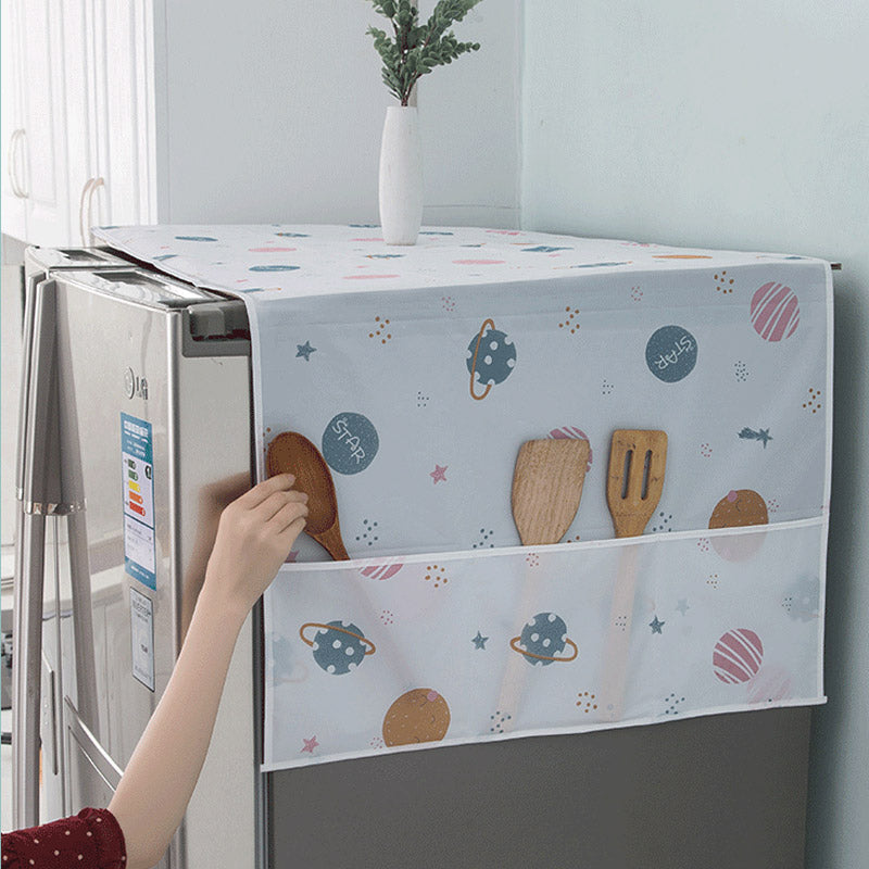 Refrigerator & Washing Machine Dust-Proof Cover with Storage Pockets