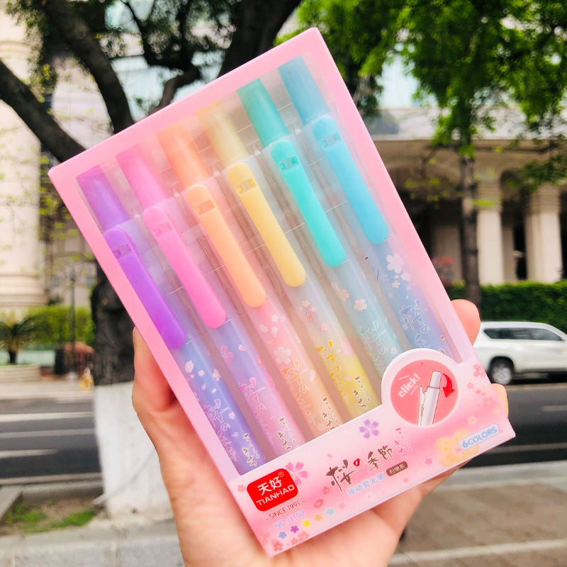 6 Colors Kawaii South Korea Fluorescent Highlighters