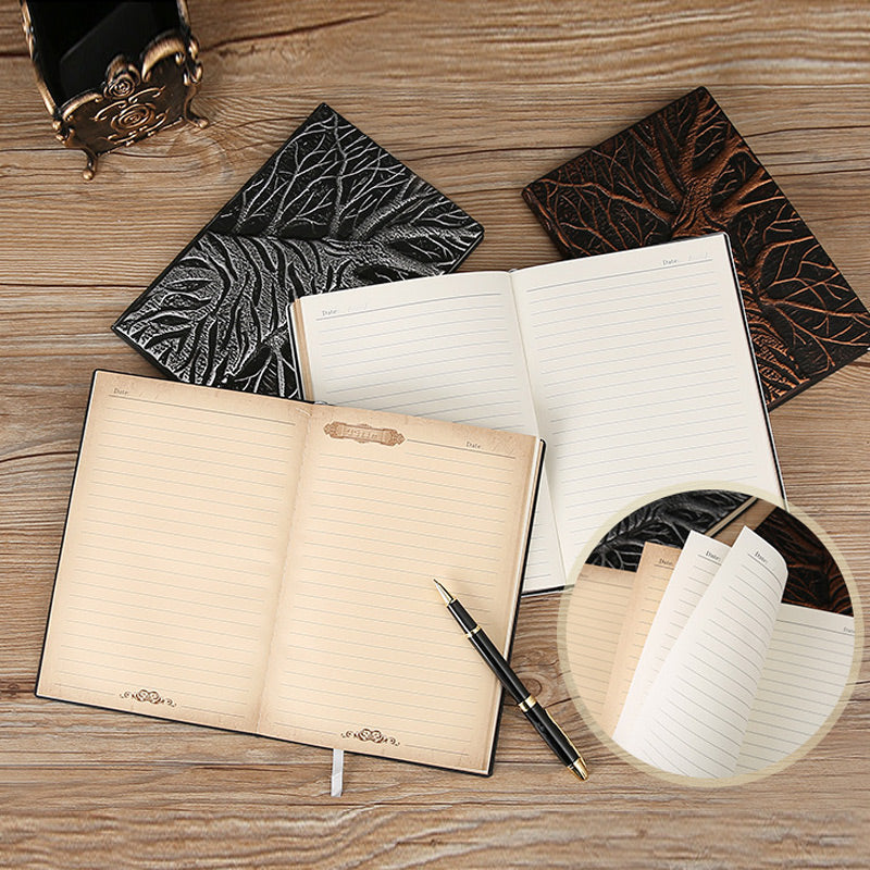 Old Tree 3D Embossed Faux Leather Cover Notebook